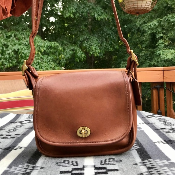 Coach Handbags - Vintage Coach Saddle Trail Bag Legacy British Tan